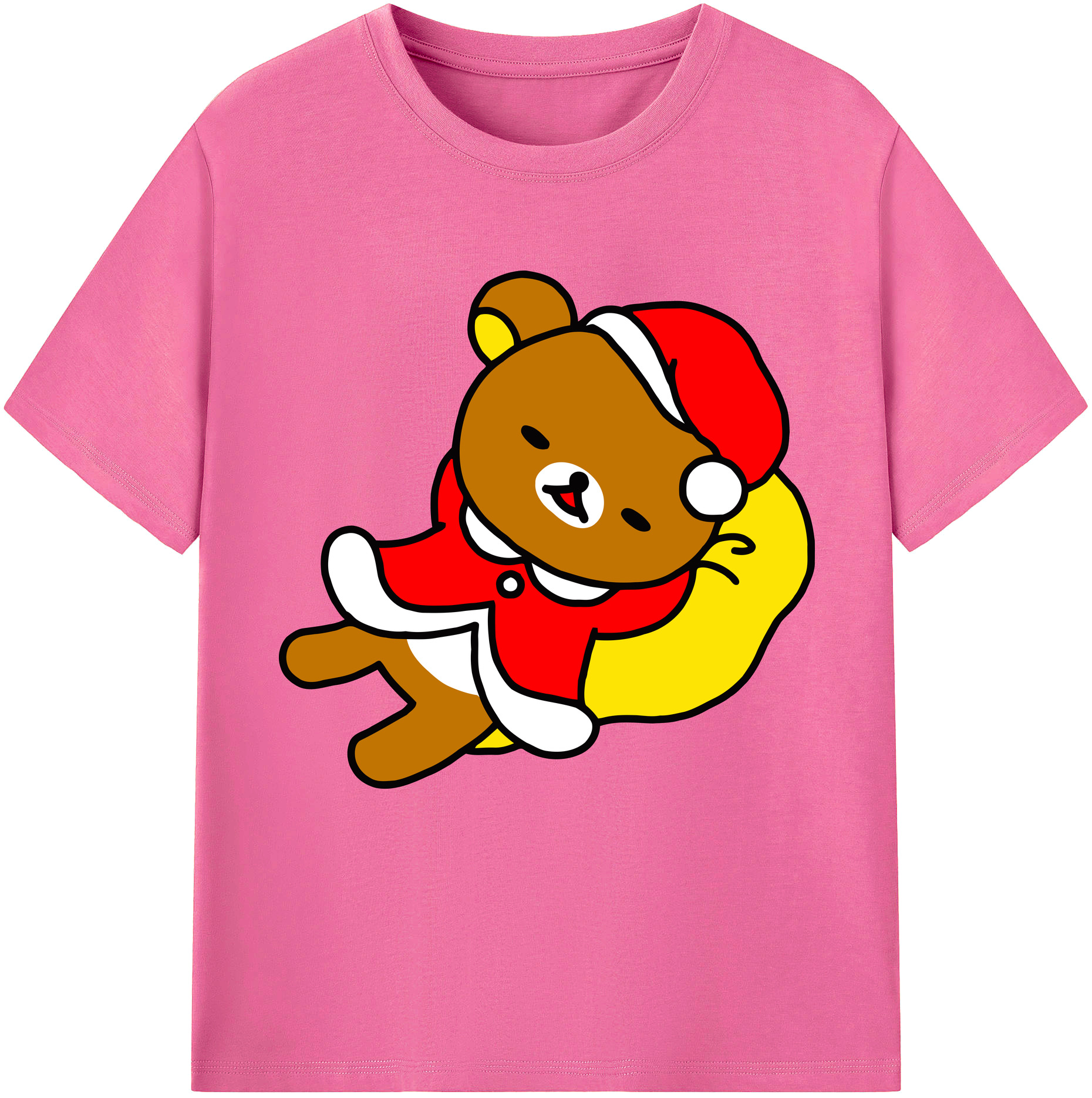 （画像用） リラックマ リラックマ キイロイトリ Rilakkuma Korilakkuma Kiiroitori レディースカジュアルプリントTシャツ（綿100％）